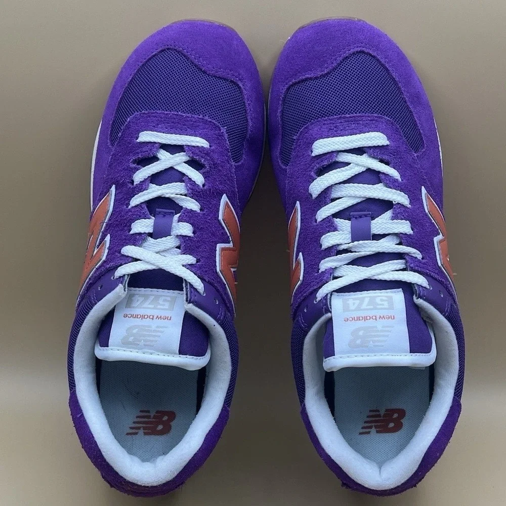 2024 New Balance 574 Purple Suede Retro Shoes - Men's Size 9.5 USED